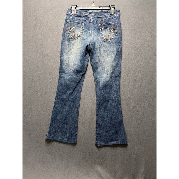 One Tuff Babe Stretch Jeans Bootcut Gentle Distress Women’s 7/8 Boyfriend 29x 27 - Picture 2 of 3